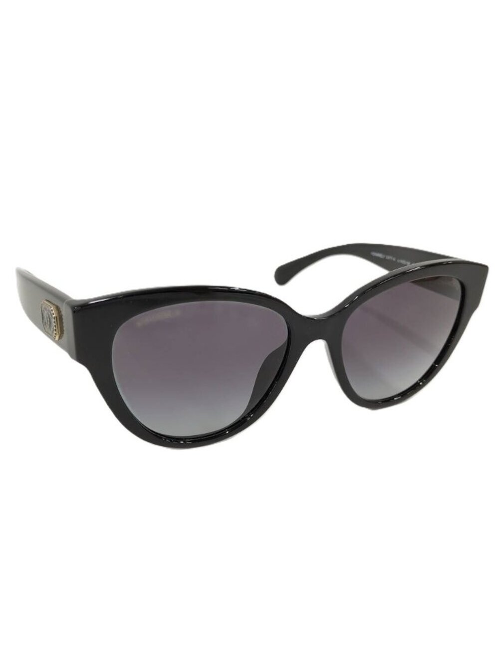 Chanel Sunglasses Black Silver Logo Eyewear